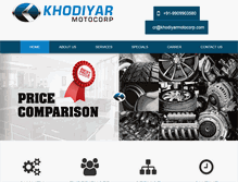 Tablet Screenshot of khodiyarmotocorp.com